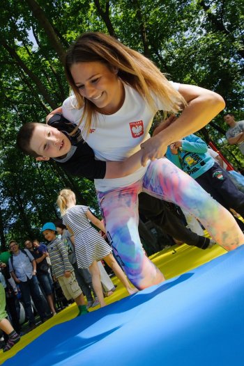 Podczas treningu uczestnicy mogli spróbować swoich sił z mistrzami.