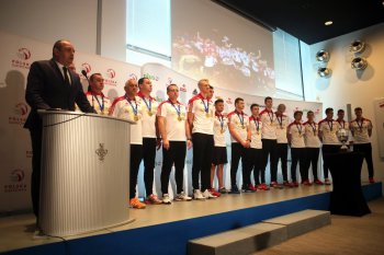 3 lipca 2017 roku w siedzibie PKOl odbyło się uroczyste powitanie młodych Mistrzów. W uroczystości wziął udział minister Witold Bańka, który pogratulował zawodnikom sukcesu.