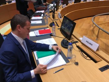 Witold Bańka na posiedzeniu Rady Unii Europejskiej