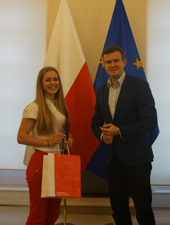 Dorota Banaszczyk i minister Witold Bańka