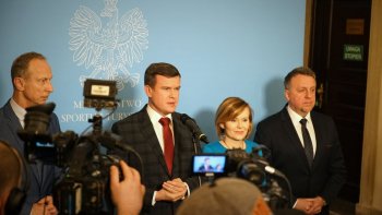 W spotkaniu z przedstawicielami mediów udział wzięli także: Sekretarz Stanu Anna Krupka, Podsekretarz Stanu Jan Widera oraz Dyrektor Generalny MSiT Dariusz Rogowski.