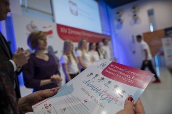 młodzi sportowcy na spotkaniu w Polskim Komitecie Olimpijskim