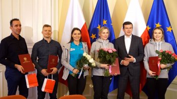 Natalia Maliszewska wraz ze sztabem szkoleniowym na spotkaniu u ministra Witolda Bańki