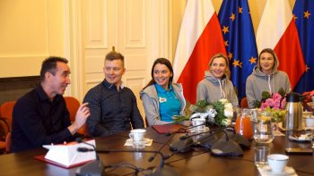 Natalia Maliszewska wraz ze sztabem szkoleniowym na spotkaniu u ministra Witolda Bańki