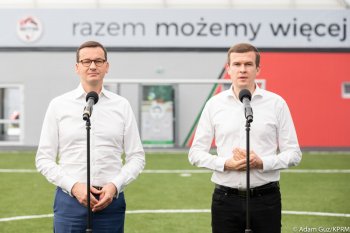 Wizyta Premiera RP Mateusza Morawieckiego oraz Ministra Sportu i Turystyki Witolda Bańki w Tychach i Zabrzu.
Fot. Adam Guz/KPRM