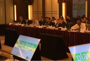 Minister of Sport and Tourism Witold Bańka is giving his speech during the WADA Executive Committee meeting in South Korea’s capital city